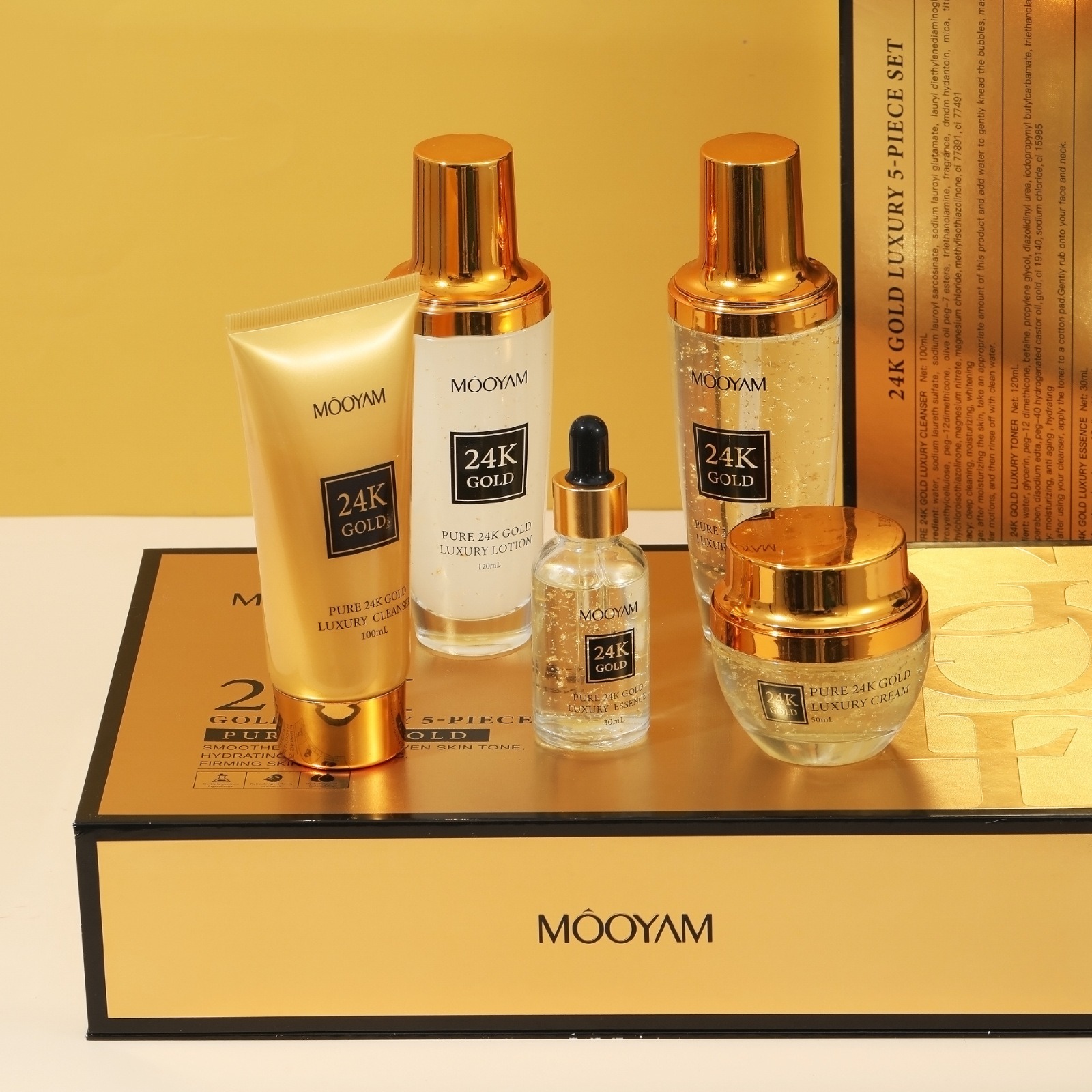 Luxury Gold Skincare - Złoty zestaw 24K LUXURY nawilżający i
