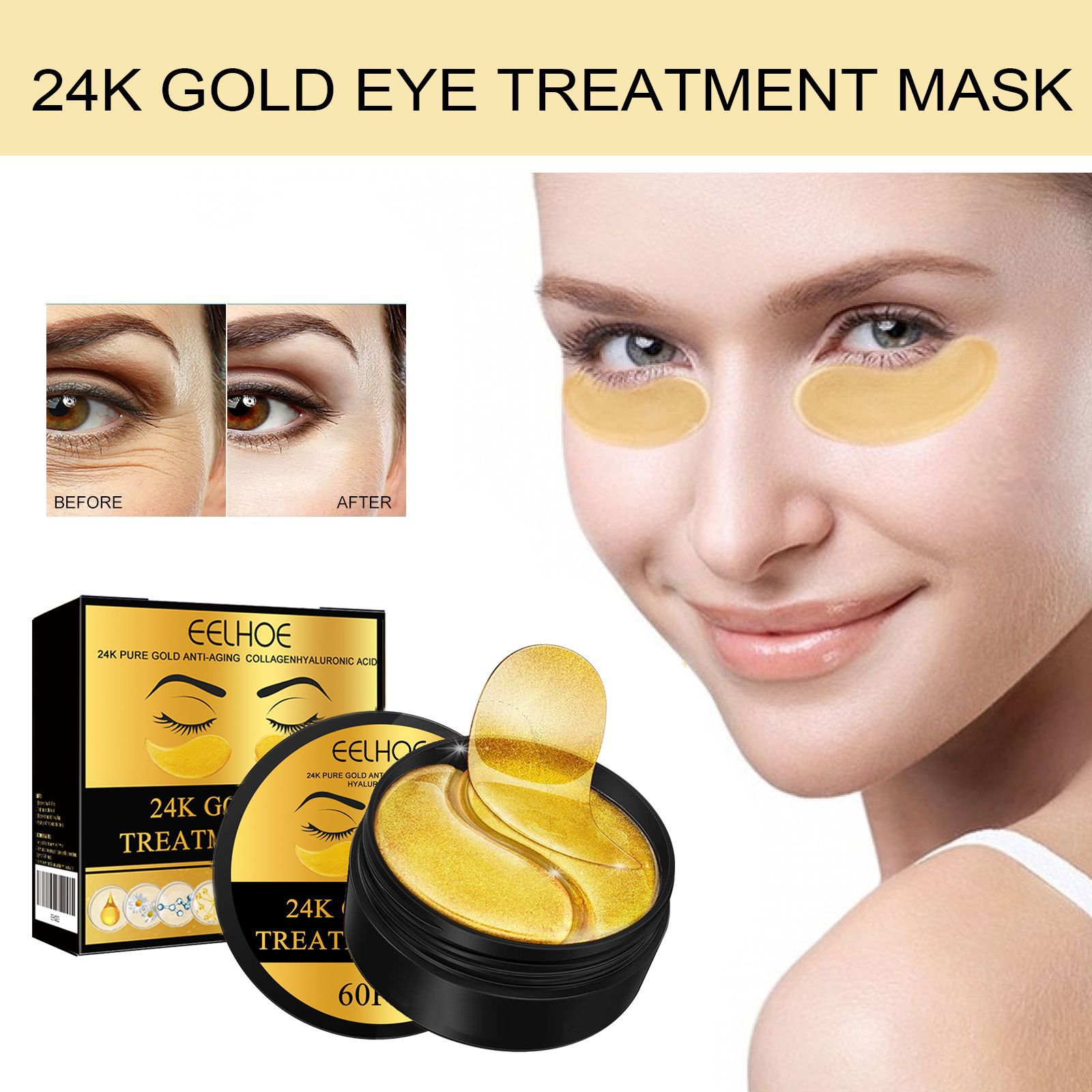 Luksusowa maska pod oczy z 24- – Luxury Gold Skincare recenzja i cena